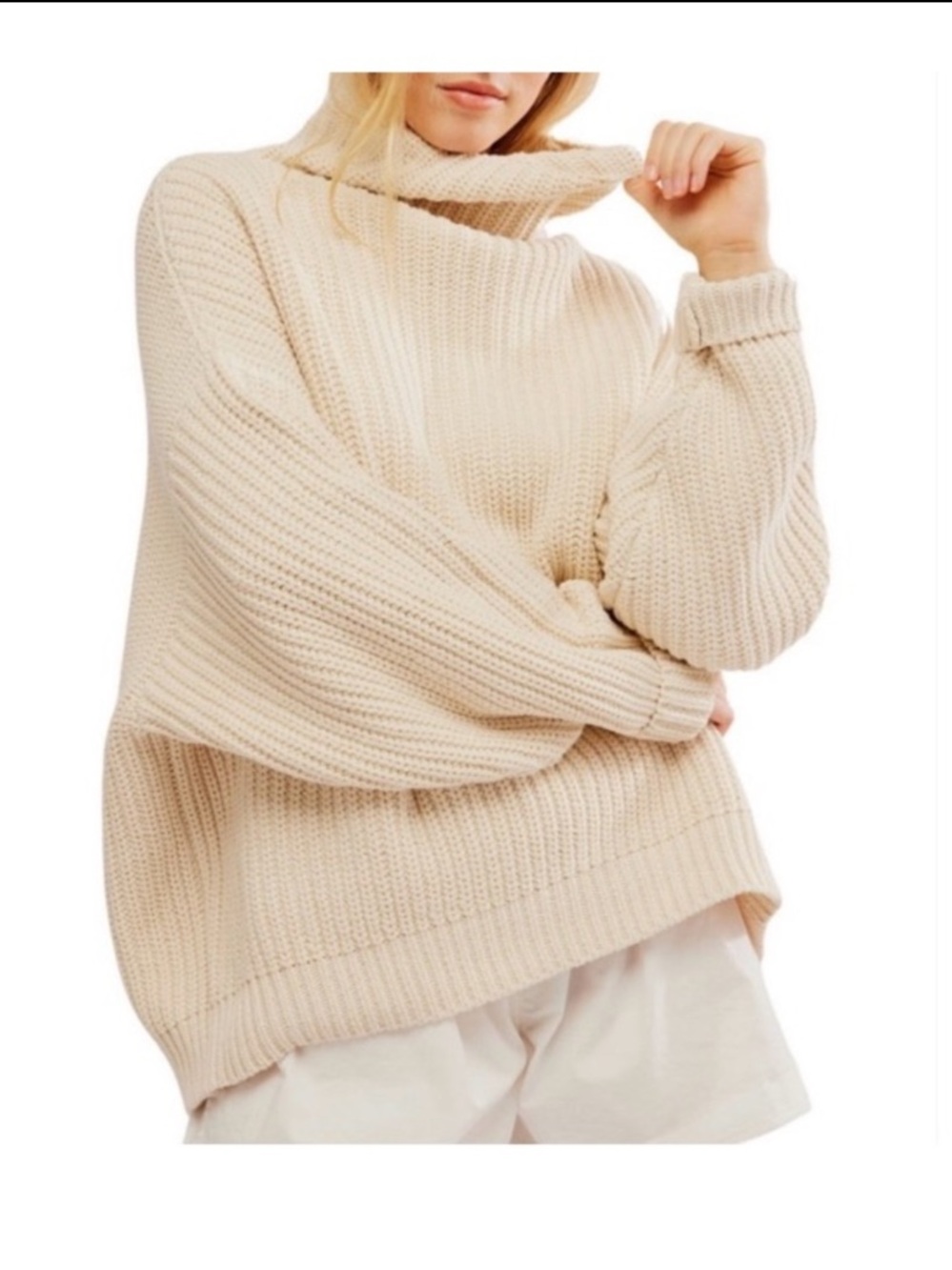Free People Swim Too Deep Oversized Sweater in Cream